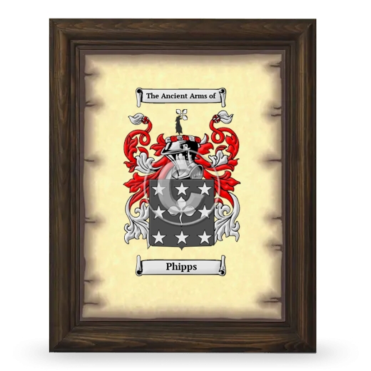 Phipps Coat of Arms Framed - Brown