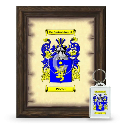 Piccoli Framed Coat of Arms and Keychain - Brown