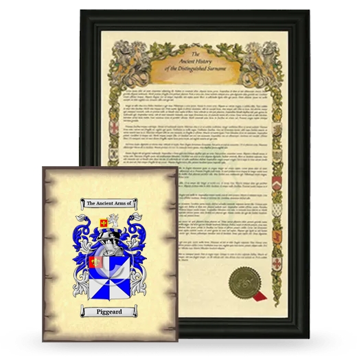 Piggeard Framed History and Coat of Arms Print - Black