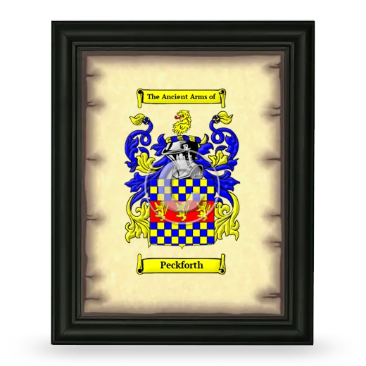 Peckforth Coat of Arms Framed - Black