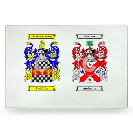 Double Coat of Arms Glass Cutting Board