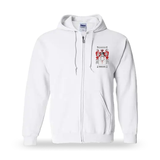 Pickleworthe Unisex Coat of Arms Zip Sweatshirt - White