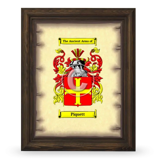 Piquett Coat of Arms Framed - Brown