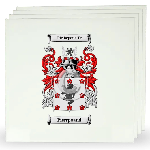 Pierrpoand Set of Four Large Tiles with Coat of Arms