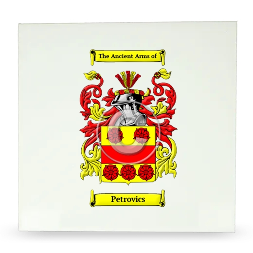 Petrovics Large Ceramic Tile with Coat of Arms