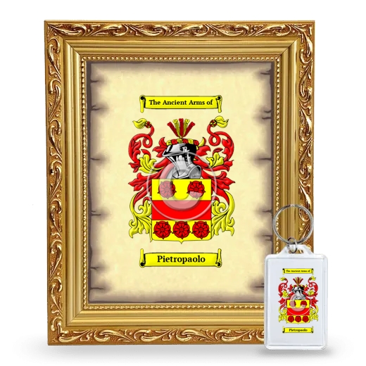 Pietropaolo Framed Coat of Arms and Keychain - Gold