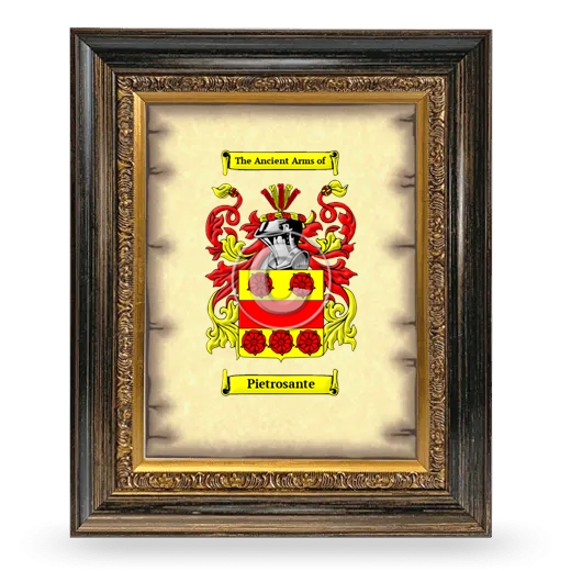 Pietrosante Coat of Arms Framed - Heirloom