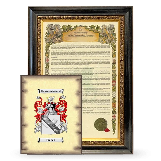 Pidgen Framed History and Coat of Arms Print - Heirloom