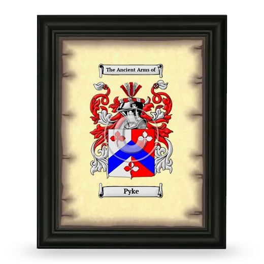Pyke Coat of Arms Framed - Black