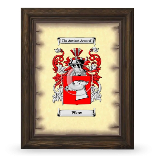 Pikov Coat of Arms Framed - Brown