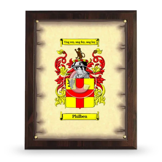 Philben Coat of Arms Plaque