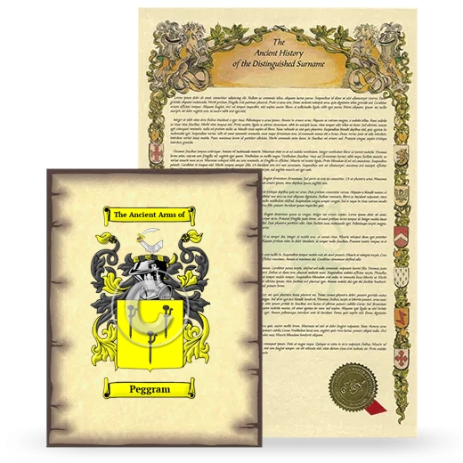 Peggram Coat of Arms and Surname History Package