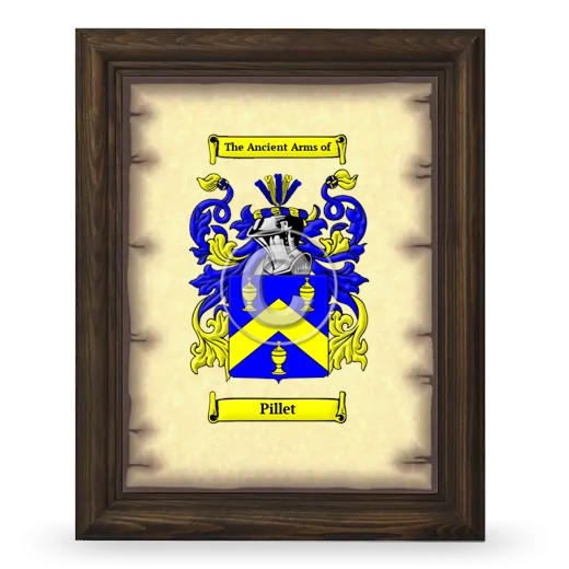 Pillet Coat of Arms Framed - Brown