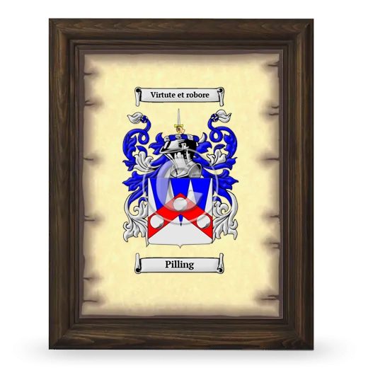 Pilling Coat of Arms Framed - Brown
