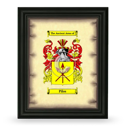 Pilos Coat of Arms Framed - Black