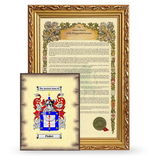 Pinket Framed History and Coat of Arms Print - Gold