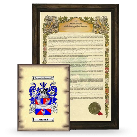 Pensand Framed History and Coat of Arms Print - Brown