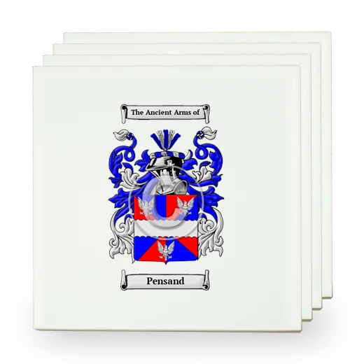 Pensand Set of Four Small Tiles with Coat of Arms