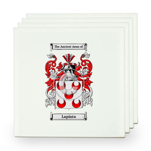 Lapinta Set of Four Small Tiles with Coat of Arms