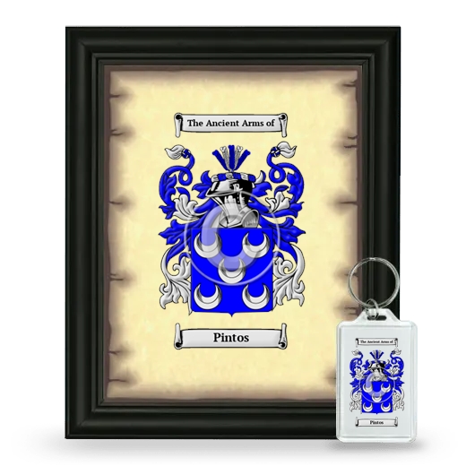 Pintos Framed Coat of Arms and Keychain - Black