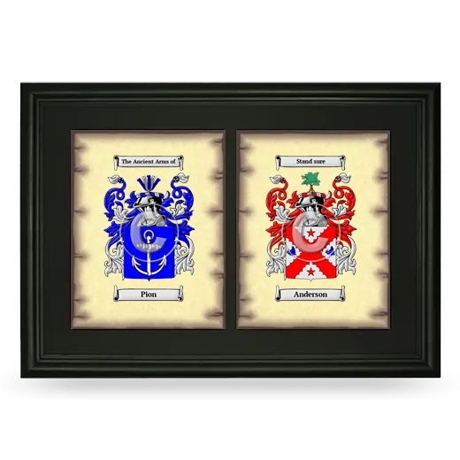 Double Coat of Arms Framed - Black