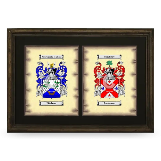 Double Coat of Arms Framed - Brown