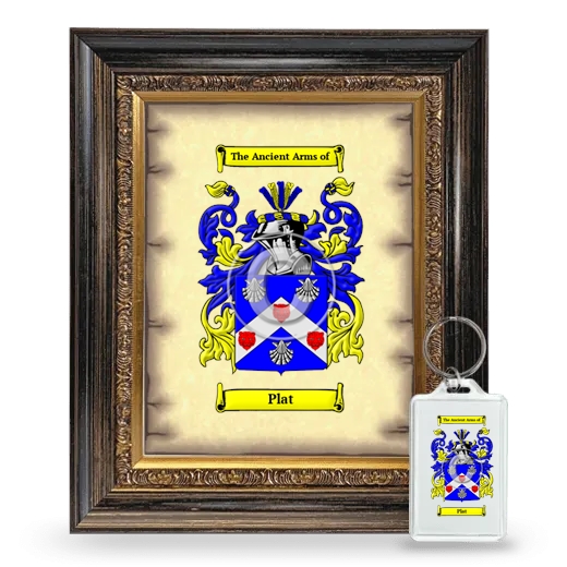 Plat Framed Coat of Arms and Keychain - Heirloom