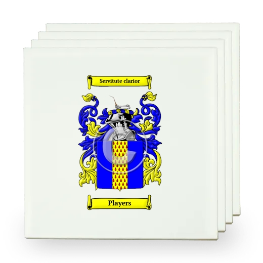 Players Set of Four Small Tiles with Coat of Arms