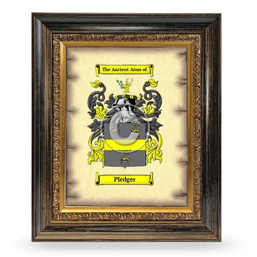 Pledger Coat of Arms Framed - Heirloom