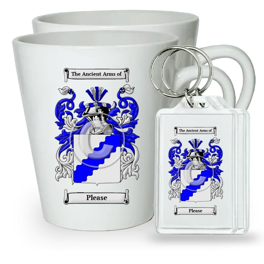 Please Pair of Latte Mugs and Pair of Keychains