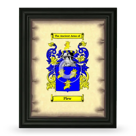 Plew Coat of Arms Framed - Black