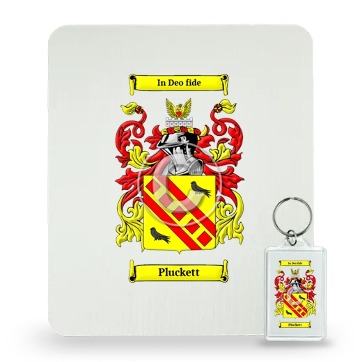 Pluckett Mouse Pad and Keychain Combo Package