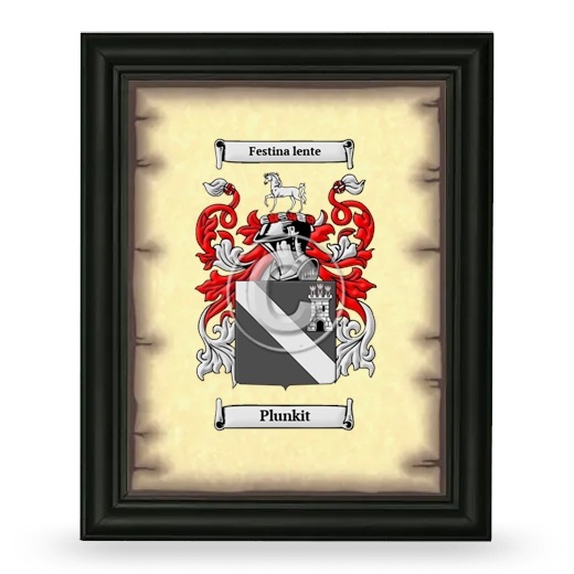 Plunkit Coat of Arms Framed - Black