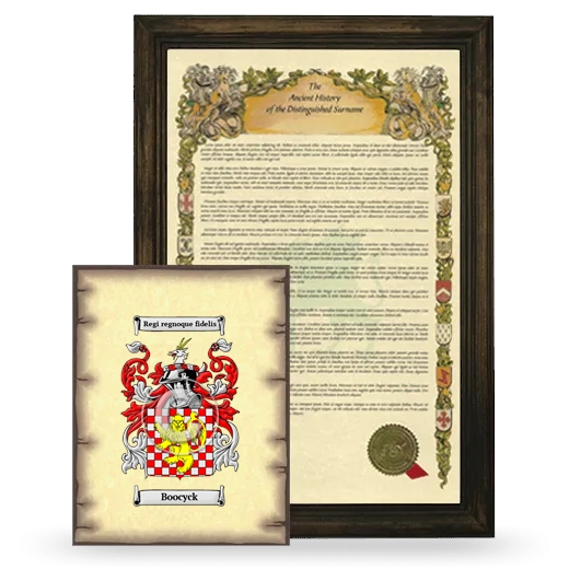 Boocyck Framed History and Coat of Arms Print - Brown