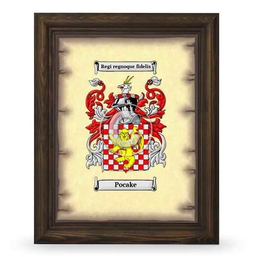 Pocake Coat of Arms Framed - Brown
