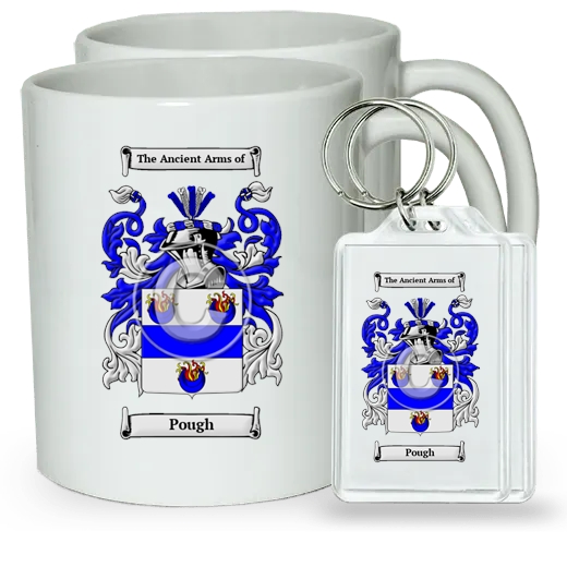 Pough Pair of Coffee Mugs and Pair of Keychains
