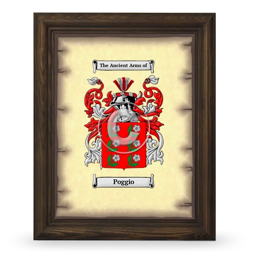 Poggio Coat of Arms Framed - Brown