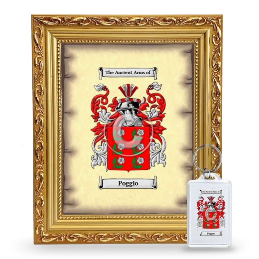 Poggio Framed Coat of Arms and Keychain - Gold