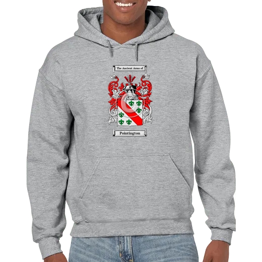 Pointington Grey Unisex Coat of Arms Hooded Sweatshirt