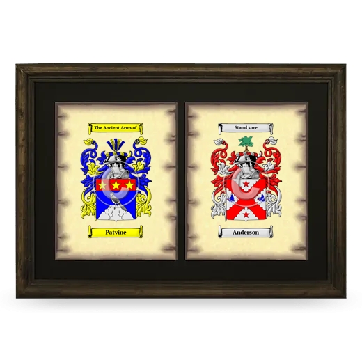 Double Coat of Arms Framed - Brown