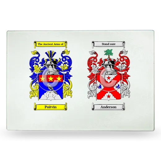 Double Coat of Arms Glass Cutting Board