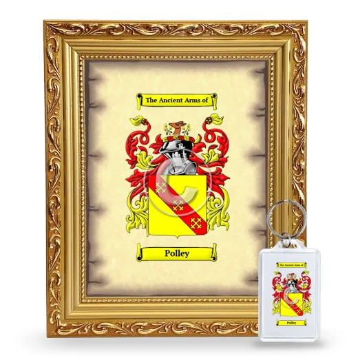 Polley Framed Coat of Arms and Keychain - Gold