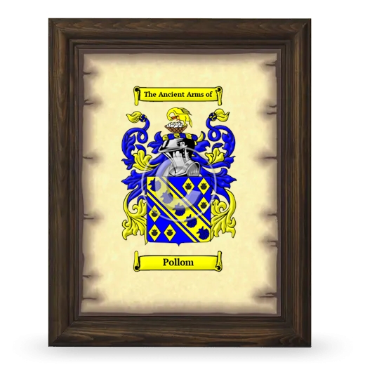 Pollom Coat of Arms Framed - Brown