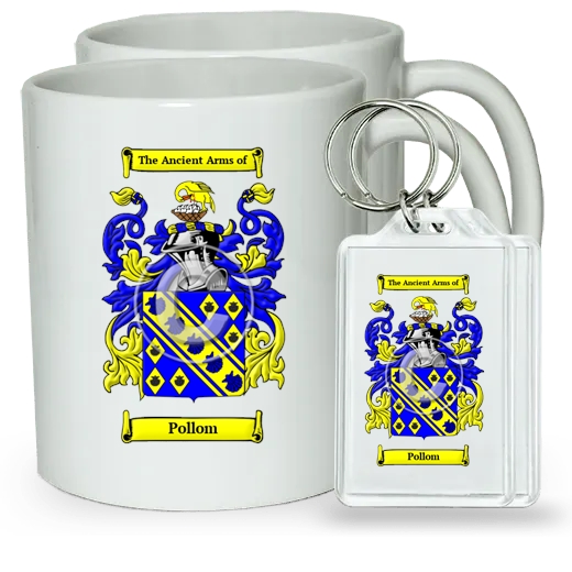 Pollom Pair of Coffee Mugs and Pair of Keychains