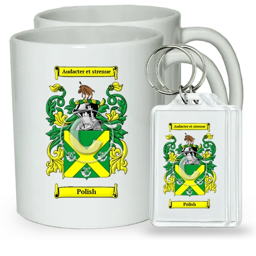 Polish Pair of Coffee Mugs and Pair of Keychains