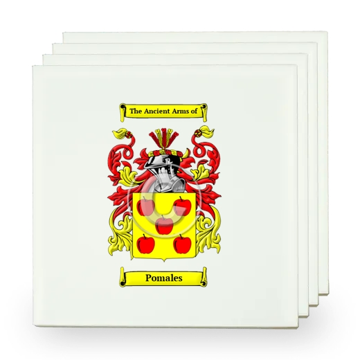 Pomales Set of Four Small Tiles with Coat of Arms