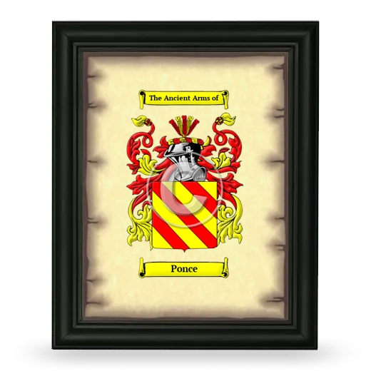 Ponce Coat of Arms Framed - Black