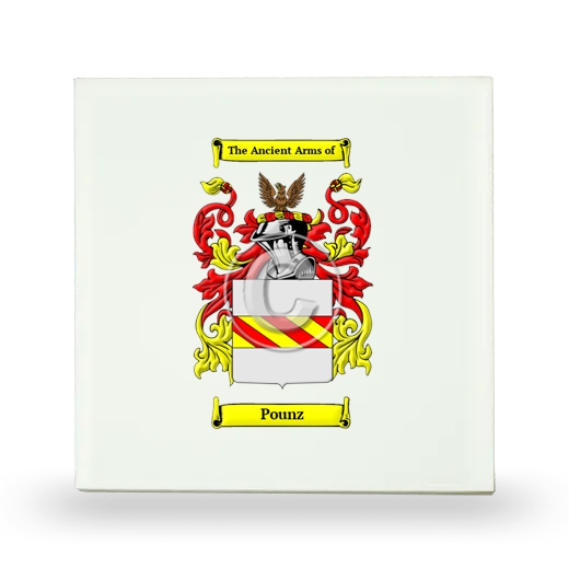 Pounz Small Ceramic Tile with Coat of Arms