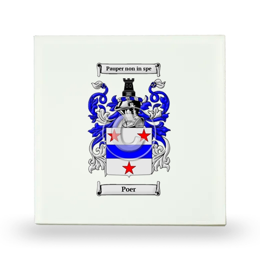 Poer Small Ceramic Tile with Coat of Arms