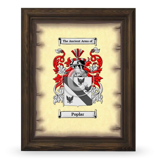 Poplar Coat of Arms Framed - Brown